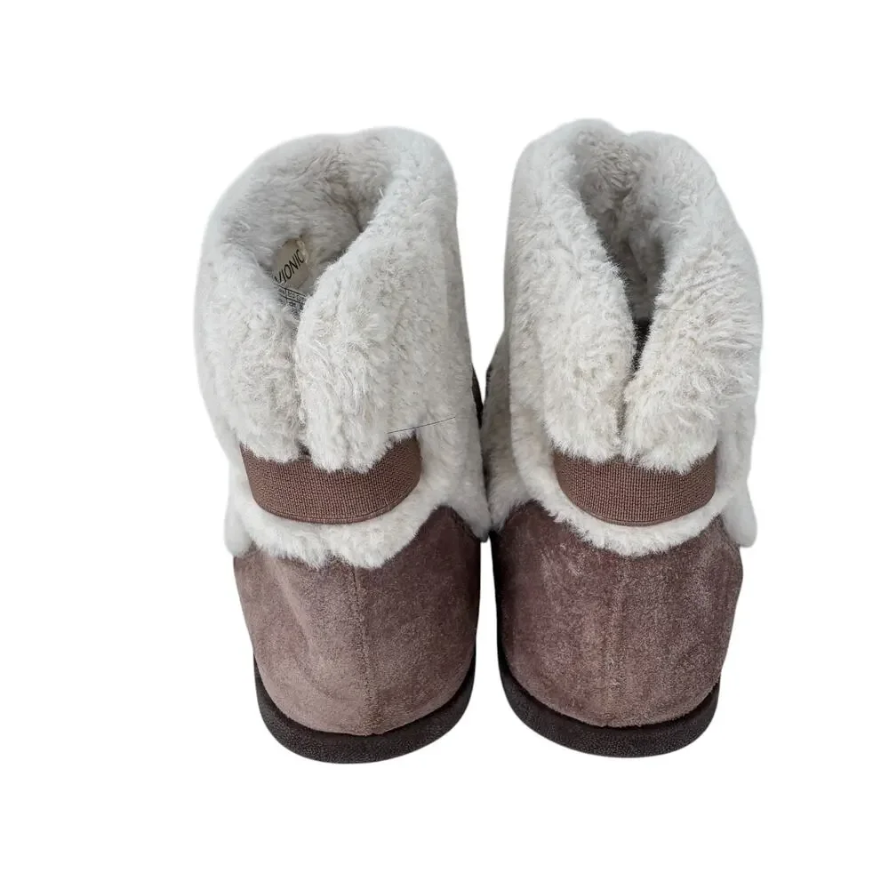 Vionic‎ Divine Maizie Supportive Slipper Boot Womens US 8 Brown Rubber Sole